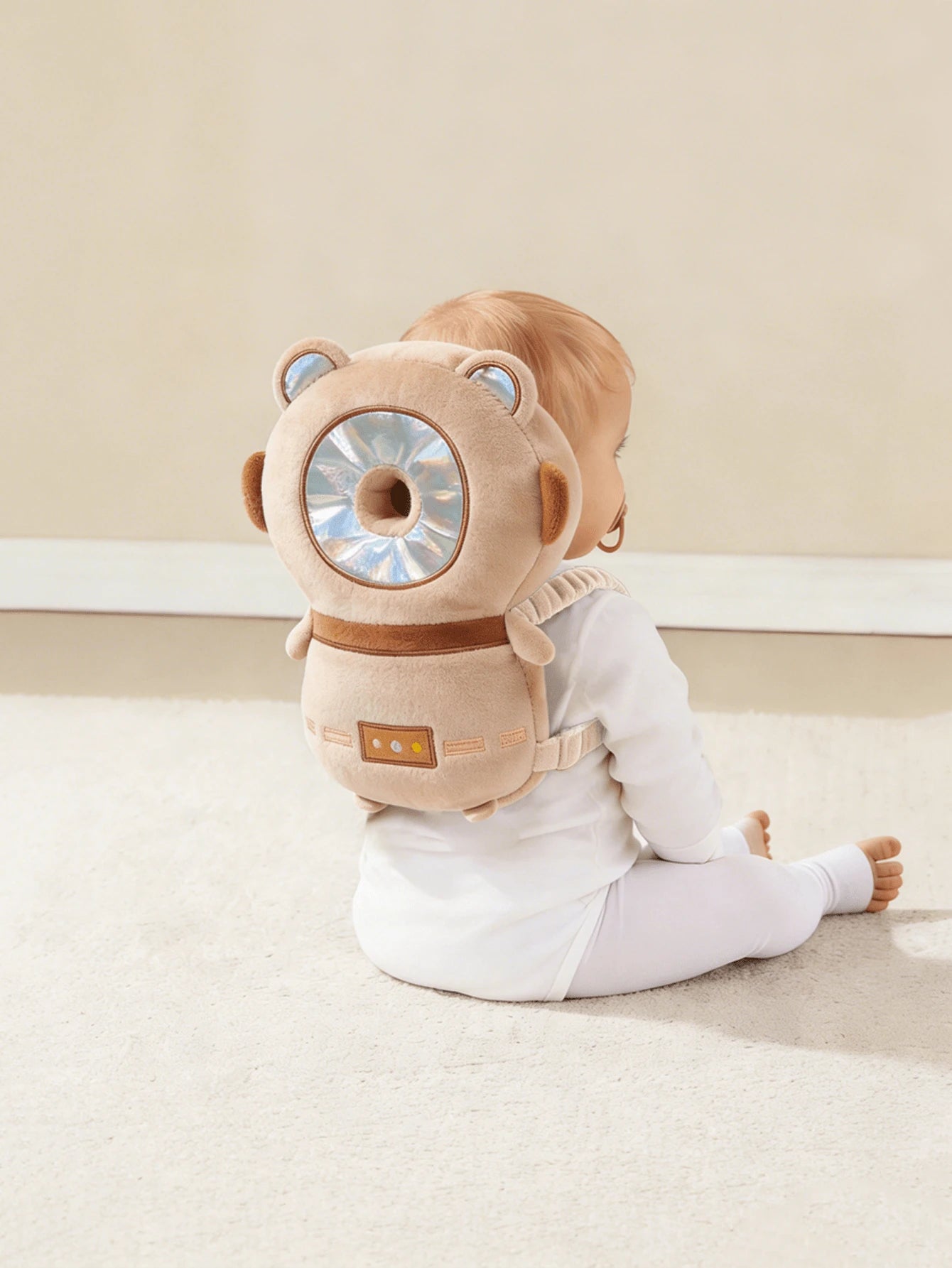 1pc Baby Head Protector Cushion, Head Protection Backpack, Anti-Fall Head Pad, Adjustable Baby Head Protection Pad, Soft & Comfortable, Cute Cartoon Design, Suitable For Baby Walking And Crawling