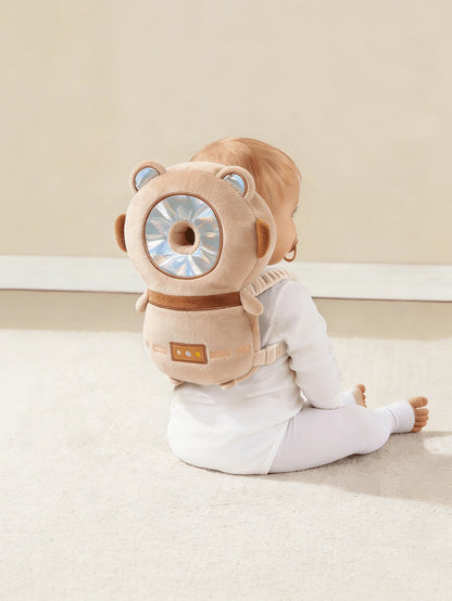 1pc Baby Head Protector Cushion, Head Protection Backpack, Anti-Fall Head Pad, Adjustable Baby Head Protection Pad, Soft & Comfortable, Cute Cartoon Design, Suitable For Baby Walking And Crawling