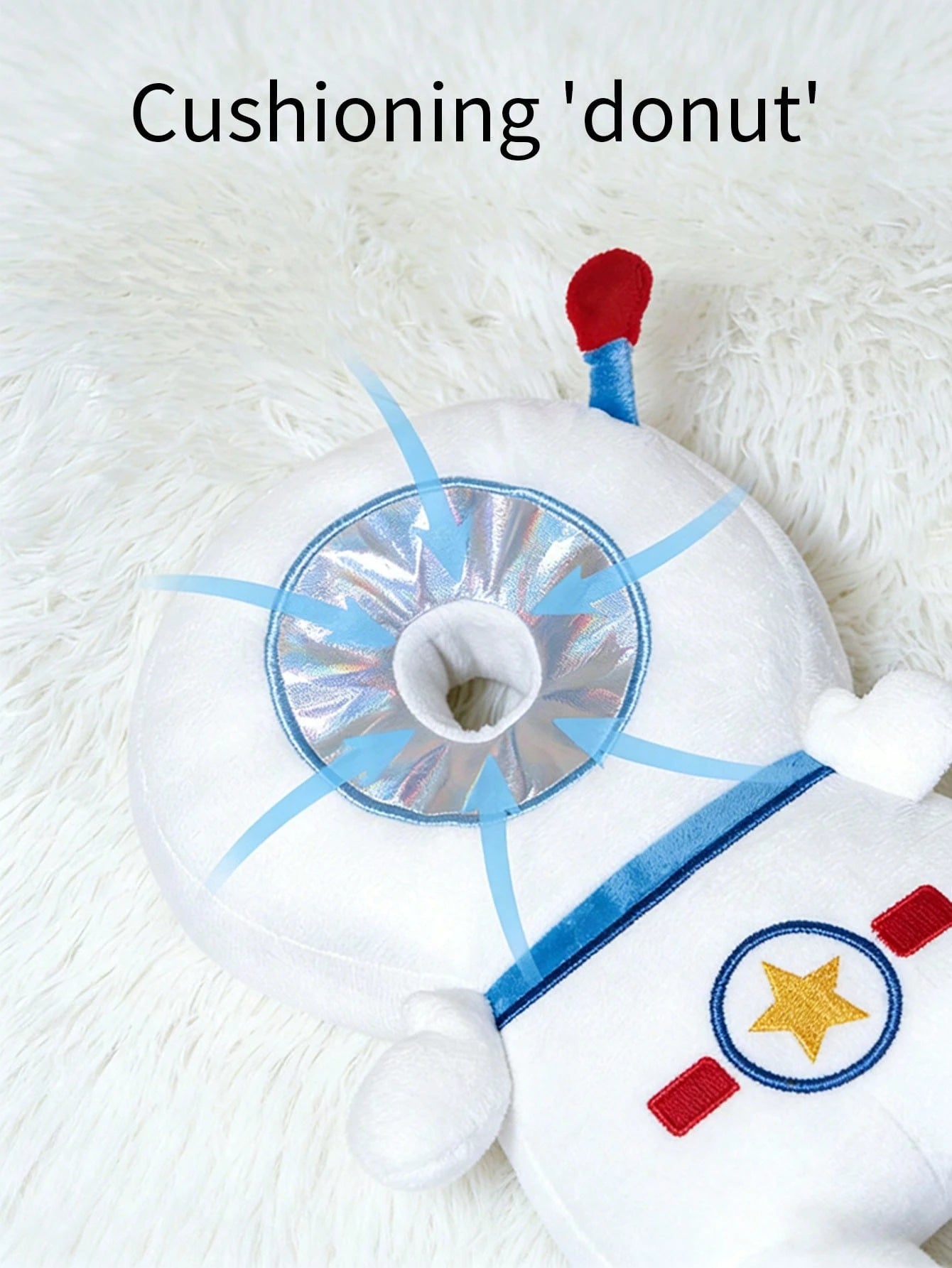 1pc Baby Head Protector Cushion, Head Protection Backpack, Anti-Fall Head Pad, Adjustable Baby Head Protection Pad, Soft & Comfortable, Cute Cartoon Design, Suitable For Baby Walking And Crawling
