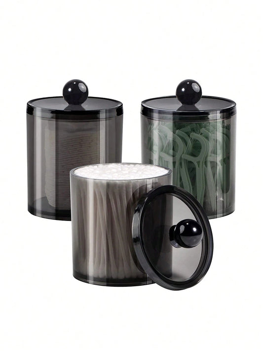1pc Black Acrylic Bathroom Dental Floss Storage Container Bathroom