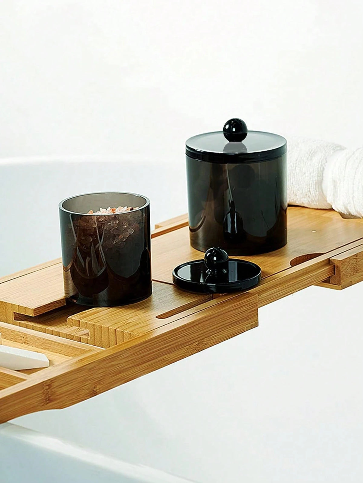 1pc Black Acrylic Bathroom Dental Floss Storage Container Bathroom