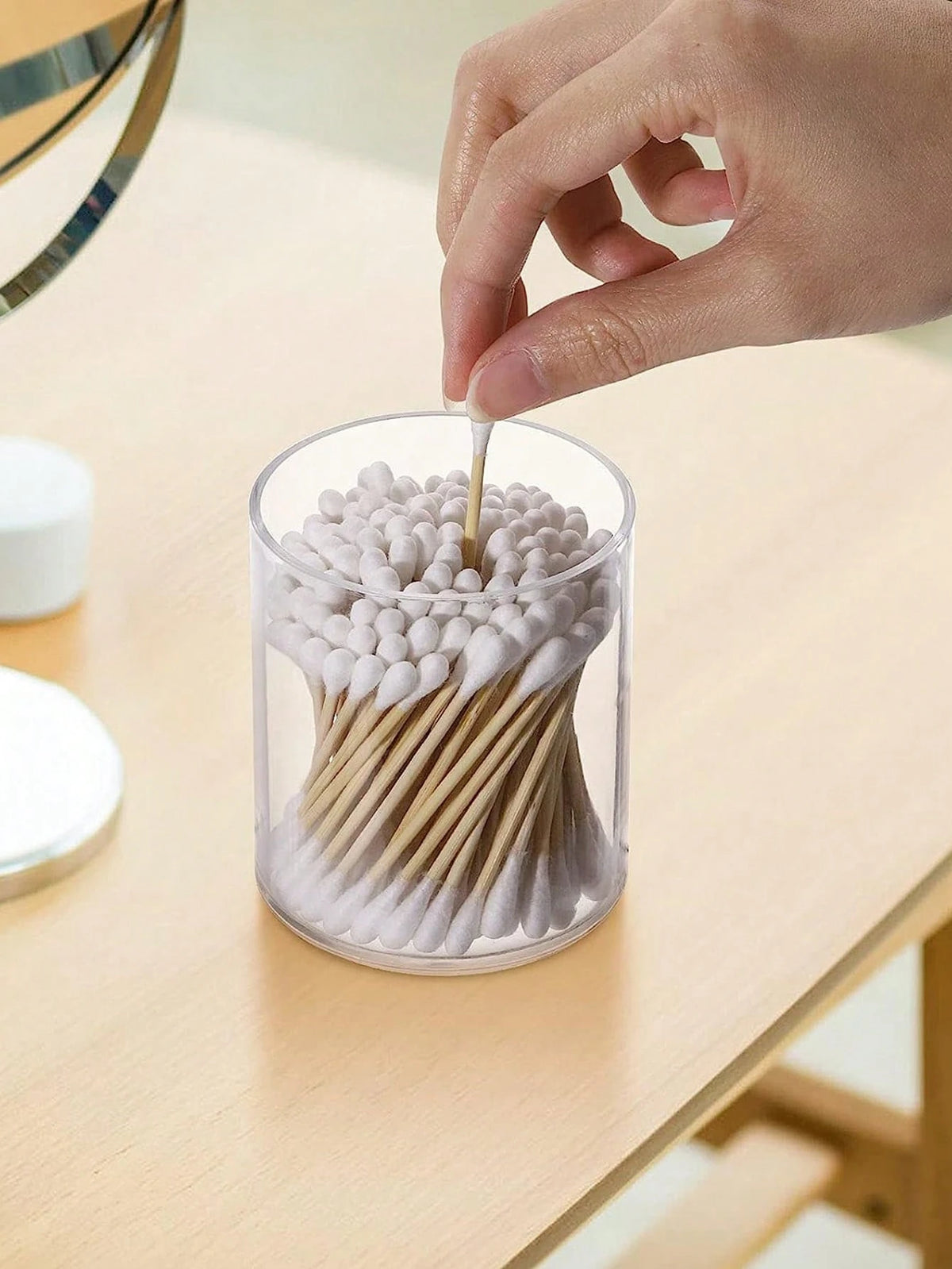 1pc Black Acrylic Bathroom Dental Floss Storage Container Bathroom
