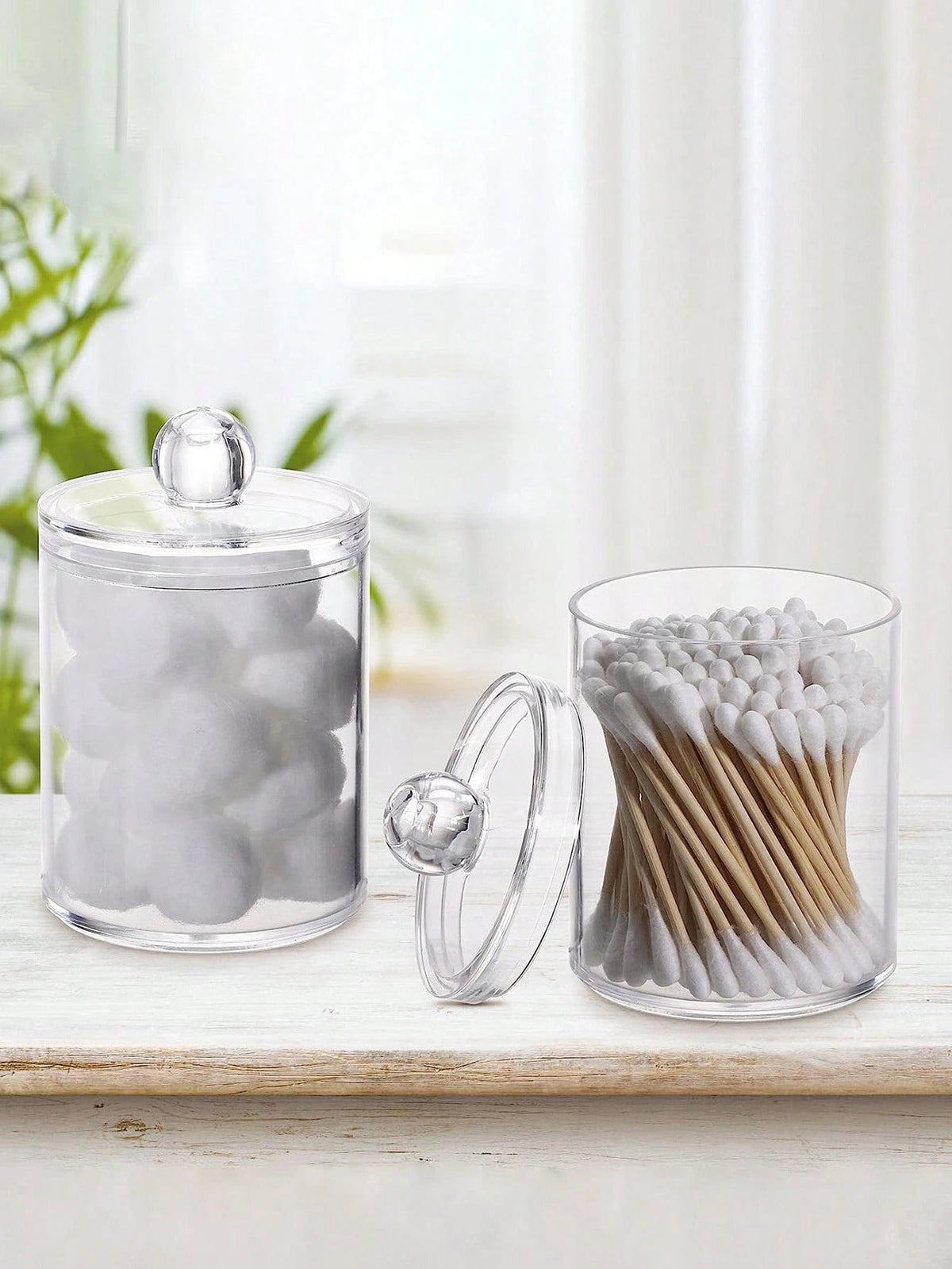 1pc Black Acrylic Bathroom Dental Floss Storage Container Bathroom