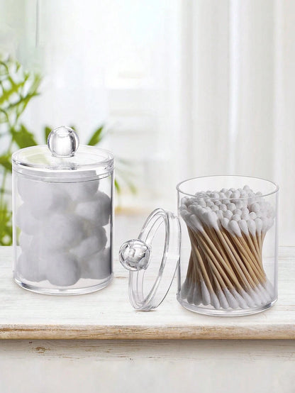 1pc Black Acrylic Bathroom Dental Floss Storage Container Bathroom