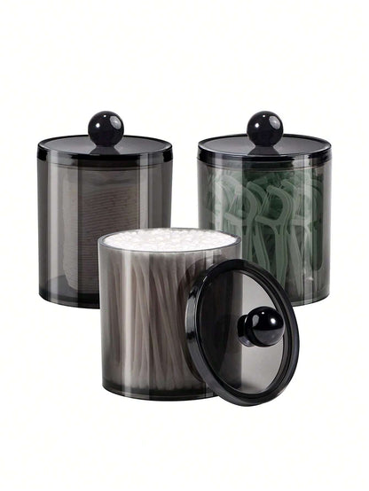 1pc Black Acrylic Bathroom Dental Floss Storage Container Bathroom