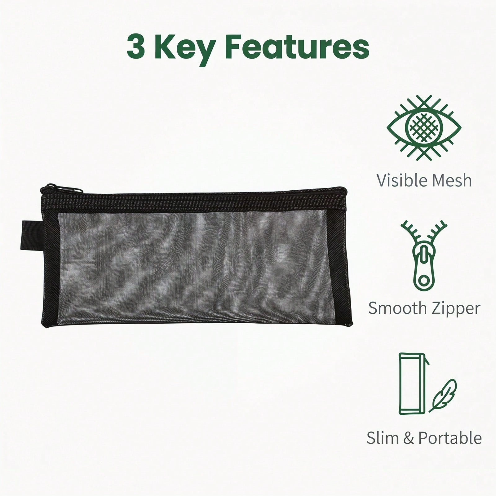 1pc Black Mesh Heart-Shaped Transparent Cosmetic Storage Bag, Suitable For Makeup Brushes And Lipsticks; Travel Toiletry Bag Transparent Gift Storage Bag With Zipper, Accessory Storage Bag, Nail Art B