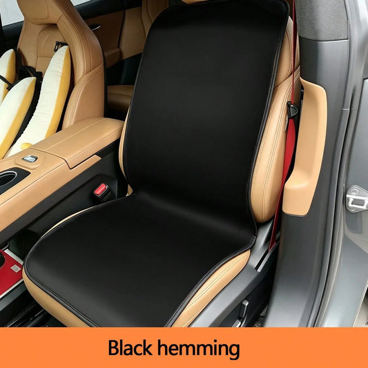 1pc Black/Orange Car Front Seat Pet Mat, Universal Fit Car Seat Protector, Easy To Clean Dog Mat For Front Car Seat