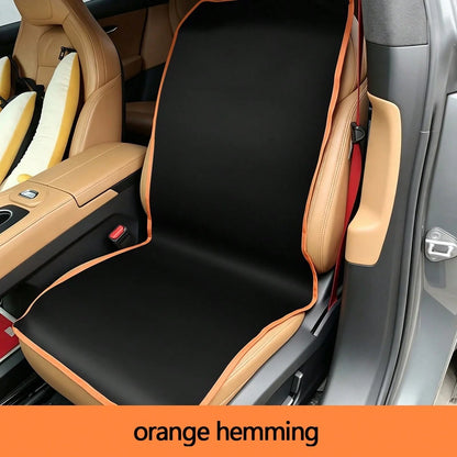 1pc Black/Orange Car Front Seat Pet Mat, Universal Fit Car Seat Protector, Easy To Clean Dog Mat For Front Car Seat