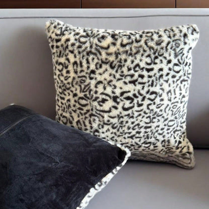 1pc Black & White Leopard Print Pillow Cover, Luxury Style Pillow Case Suitable For Bedroom, Sofa, Living Room, Great Gift