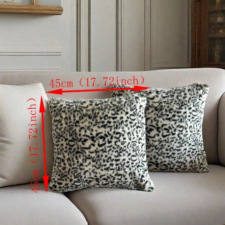 1pc Black & White Leopard Print Pillow Cover, Luxury Style Pillow Case Suitable For Bedroom, Sofa, Living Room, Great Gift