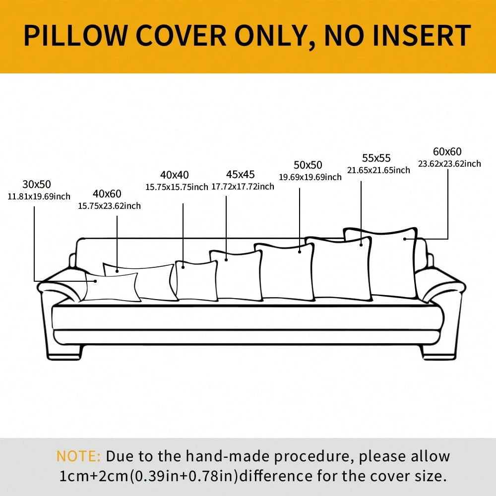 1pc Bohemian Style Solid Color Chenille Tassel Decorative Throw Pillow Cover, Aesthetic Cushion Case For Sofa Couch Bedroom Living Room Home Decor