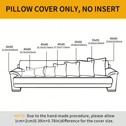1pc Bohemian Style Solid Color Chenille Tassel Decorative Throw Pillow Cover, Aesthetic Cushion Case For Sofa Couch Bedroom Living Room Home Decor