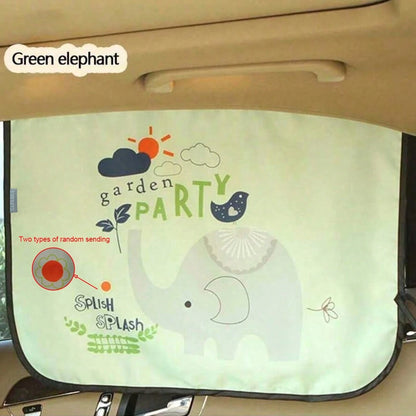 1pc Car Cartoon Animal & Plant Cute Multi-Style Sun Shade, Retractable Side Window Curtain, Anti-UV Heat Insulation Blackout Car Window Blind