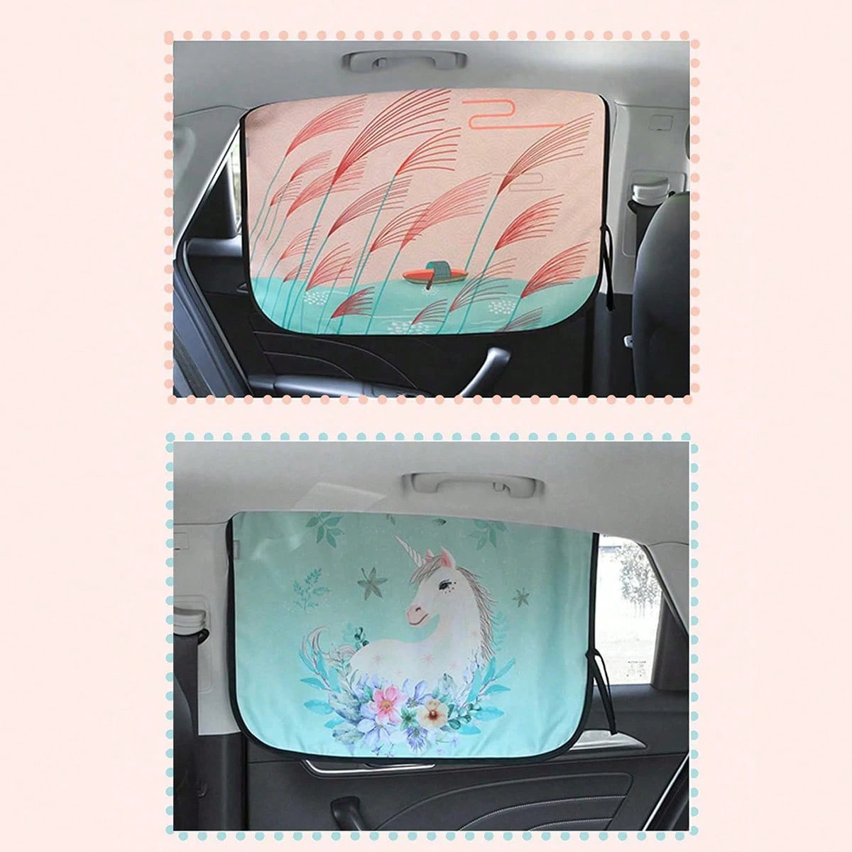 1pc Car Cartoon Animal & Plant Cute Multi-Style Sun Shade, Retractable Side Window Curtain, Anti-UV Heat Insulation Blackout Car Window Blind