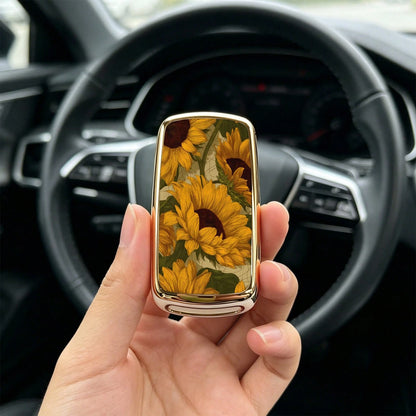 1pc Car Key Case-Deluxe Print,Suitable For Jetta Mk6, Polo Mk5, Golf Mk6, Tiguan Mk1, Passat B7, Passat NMS, Caddy Mk3, Beetle, Amarok, Touran Mk1. Advanced Soft-Touch, Does Not Block Signal, Unisex.