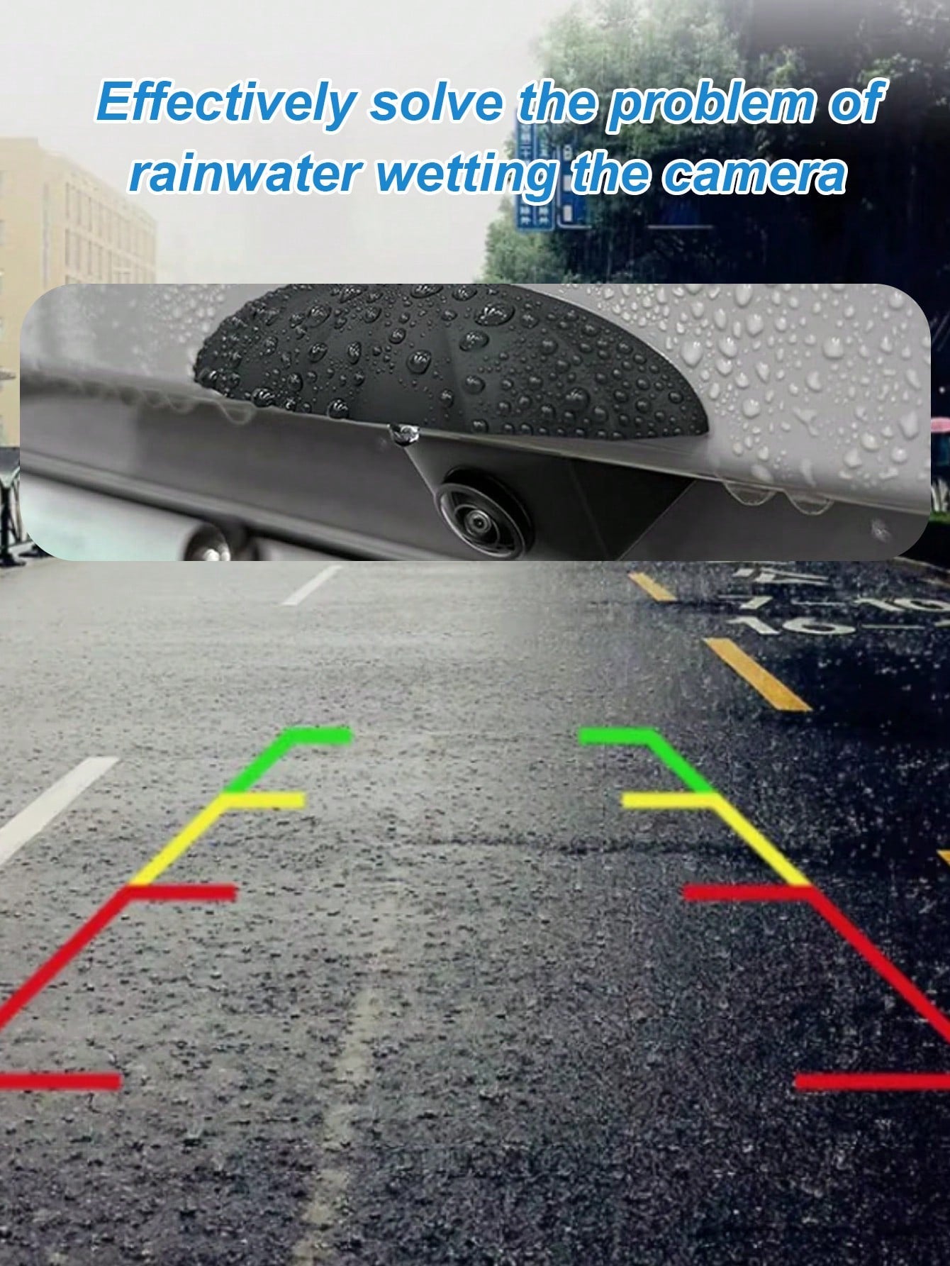 1pc Car Rearview Camera Silicone Rain Shield- Thickened & Widened Triangle Design, Matte Finish, All-Weather Waterproof Accessory, Enhances Visibility In Rainy Weather, Universal Fit Without Installa