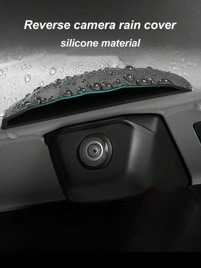 1pc Car Rearview Camera Silicone Rain Shield- Thickened & Widened Triangle Design, Matte Finish, All-Weather Waterproof Accessory, Enhances Visibility In Rainy Weather, Universal Fit Without Installa