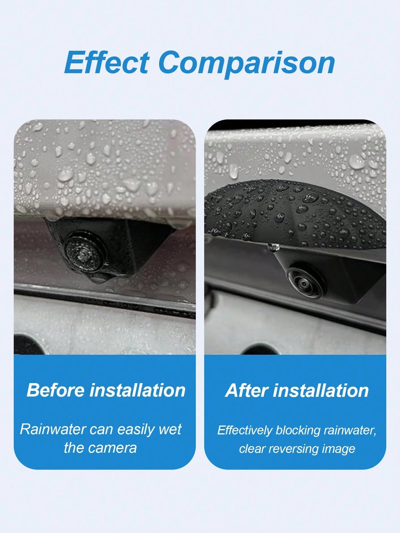 1pc Car Rearview Camera Silicone Rain Shield- Thickened & Widened Triangle Design, Matte Finish, All-Weather Waterproof Accessory, Enhances Visibility In Rainy Weather, Universal Fit Without Installa