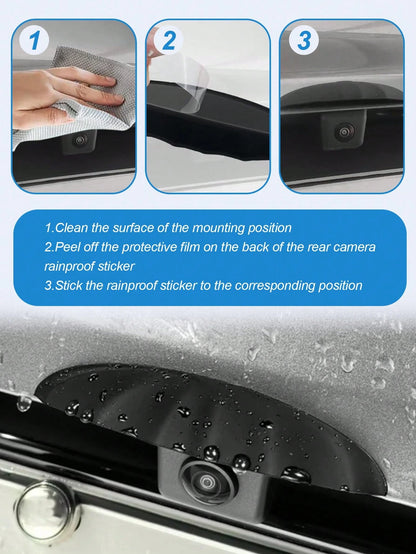 1pc Car Rearview Camera Silicone Rain Shield- Thickened & Widened Triangle Design, Matte Finish, All-Weather Waterproof Accessory, Enhances Visibility In Rainy Weather, Universal Fit Without Installa