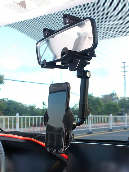 1pc Car Rearview Mirror Mounted Phone Holder, Car Accessory