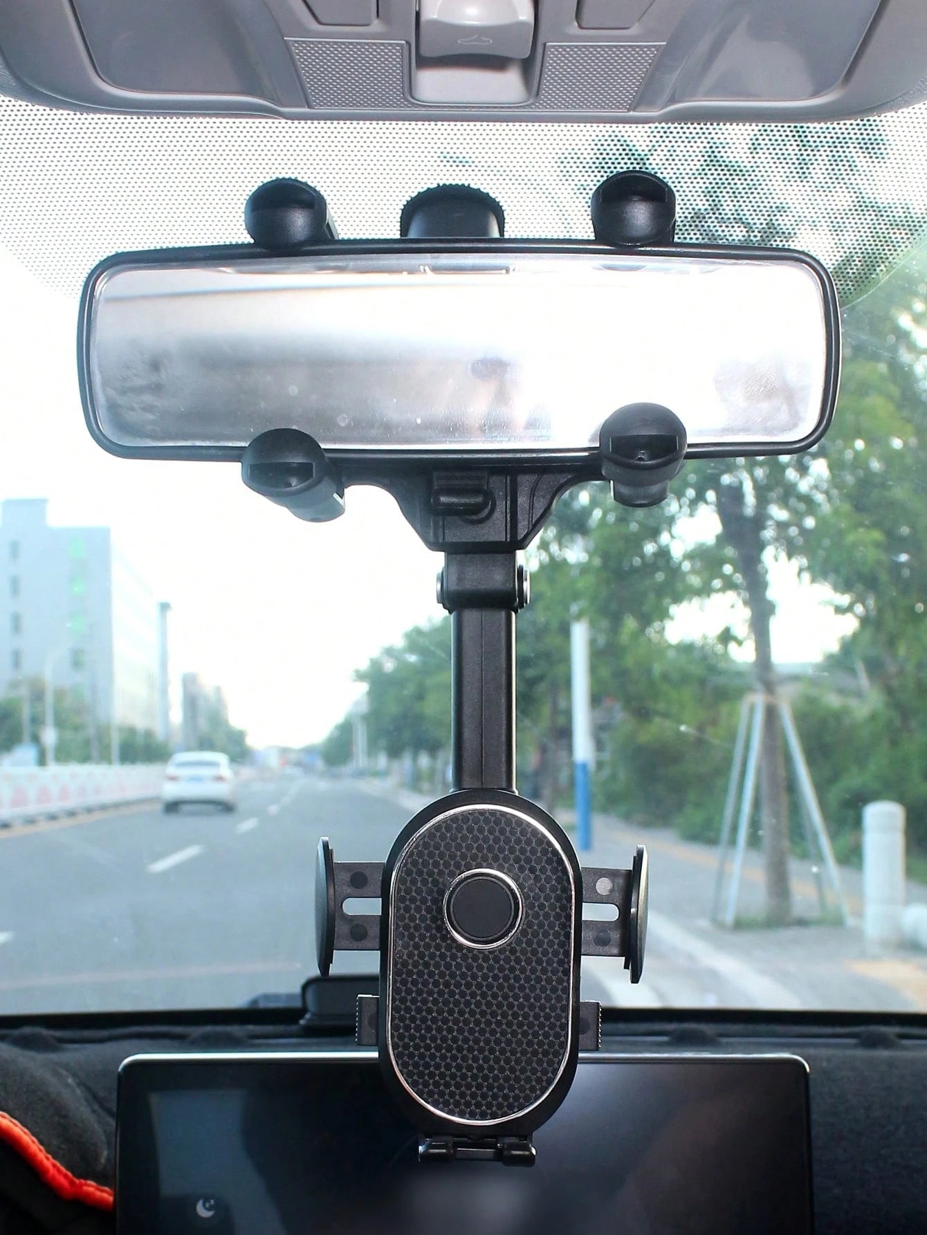 1pc Car Rearview Mirror Mounted Phone Holder, Car Accessory