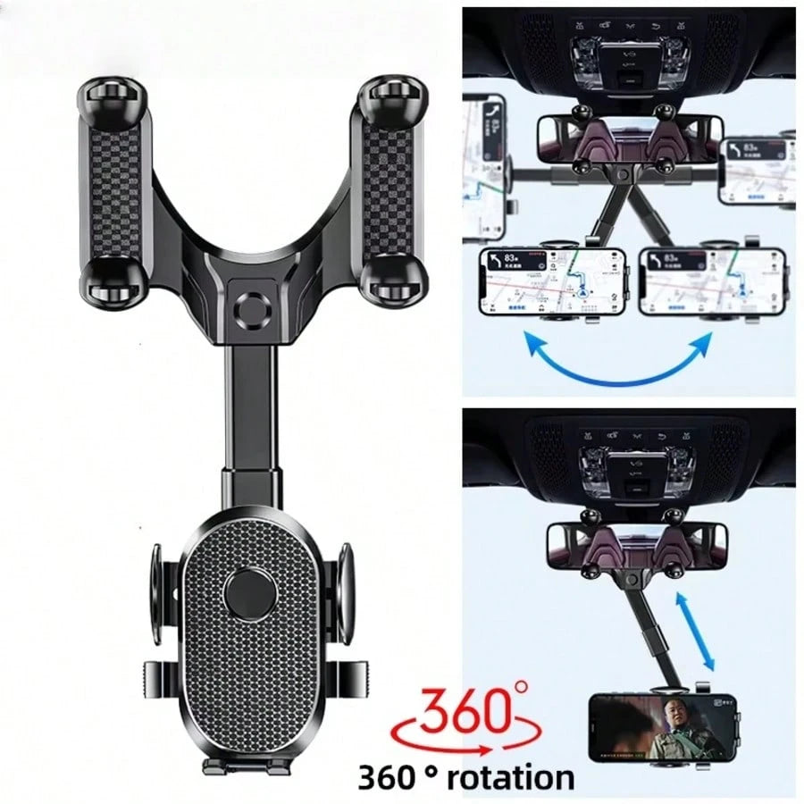 1pc Car Rearview Mirror Mounted Phone Holder, Car Accessory