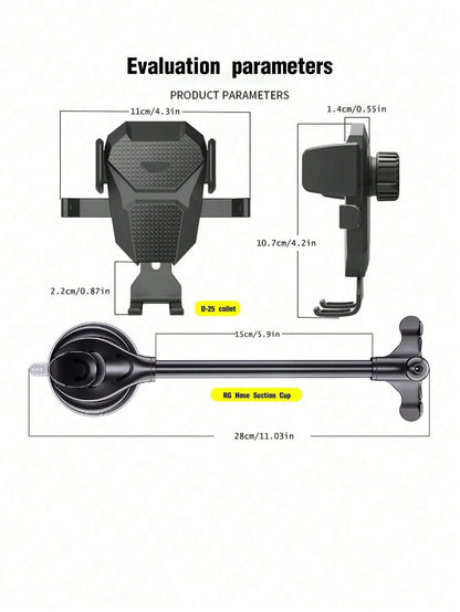 1pc Car Suction Cup Phone Holder Multi-Function Dashboard Car Mount Phone Navigation Bracket (Clean The Surface Before Use And Avoid Using In High Temperature Areas)