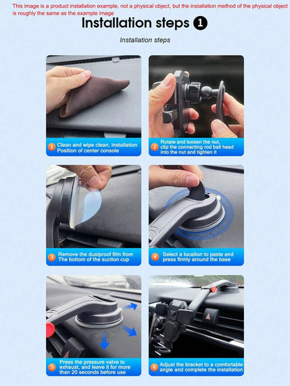 1pc Car Suction Cup Phone Holder Multi-Function Dashboard Car Mount Phone Navigation Bracket (Clean The Surface Before Use And Avoid Using In High Temperature Areas)