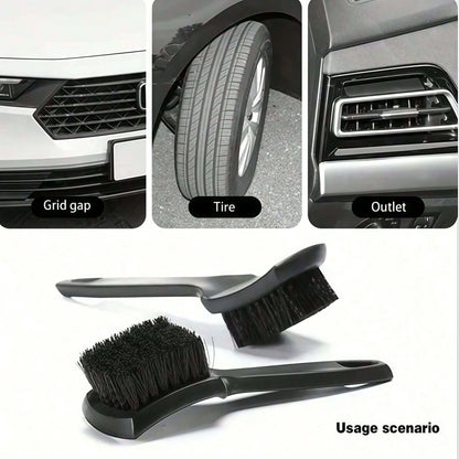 1PC Car Tire Rim Brush Wheel Hub Cleaning Brush Car Wheel Detail Cleaning Accessory Black White Tire Washing Tool, Car Supplies, Car Cleaning Supplies