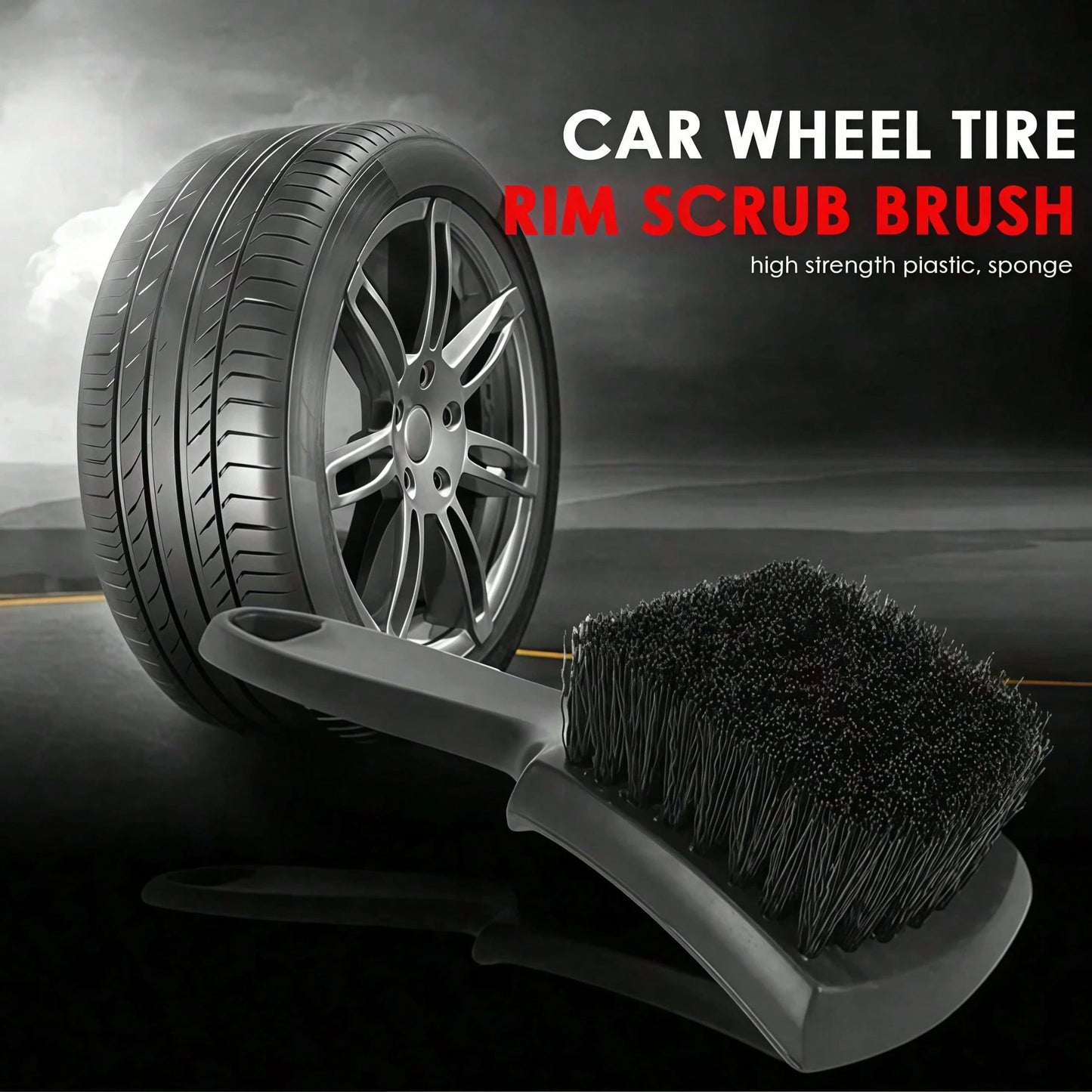 1PC Car Tire Rim Brush Wheel Hub Cleaning Brush Car Wheel Detail Cleaning Accessory Black White Tire Washing Tool, Car Supplies, Car Cleaning Supplies