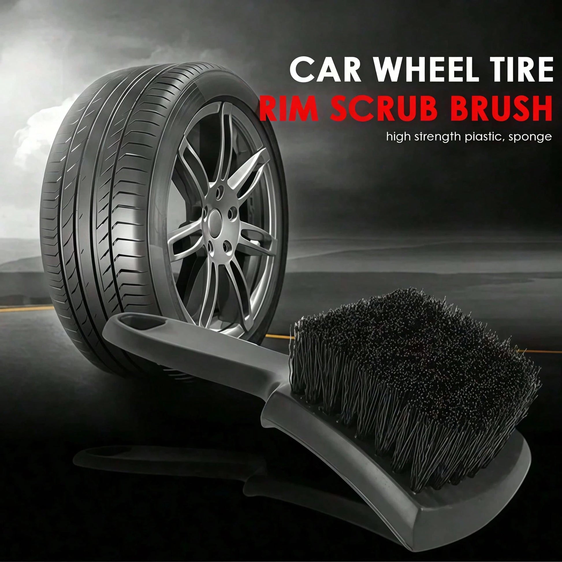 1PC Car Tire Rim Brush Wheel Hub Cleaning Brush Car Wheel Detail Cleaning Accessory Black White Tire Washing Tool, Car Supplies, Car Cleaning Supplies
