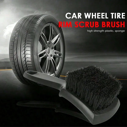 1PC Car Tire Rim Brush Wheel Hub Cleaning Brush Car Wheel Detail Cleaning Accessory Black White Tire Washing Tool, Car Supplies, Car Cleaning Supplies