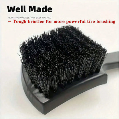 1PC Car Tire Rim Brush Wheel Hub Cleaning Brush Car Wheel Detail Cleaning Accessory Black White Tire Washing Tool, Car Supplies, Car Cleaning Supplies