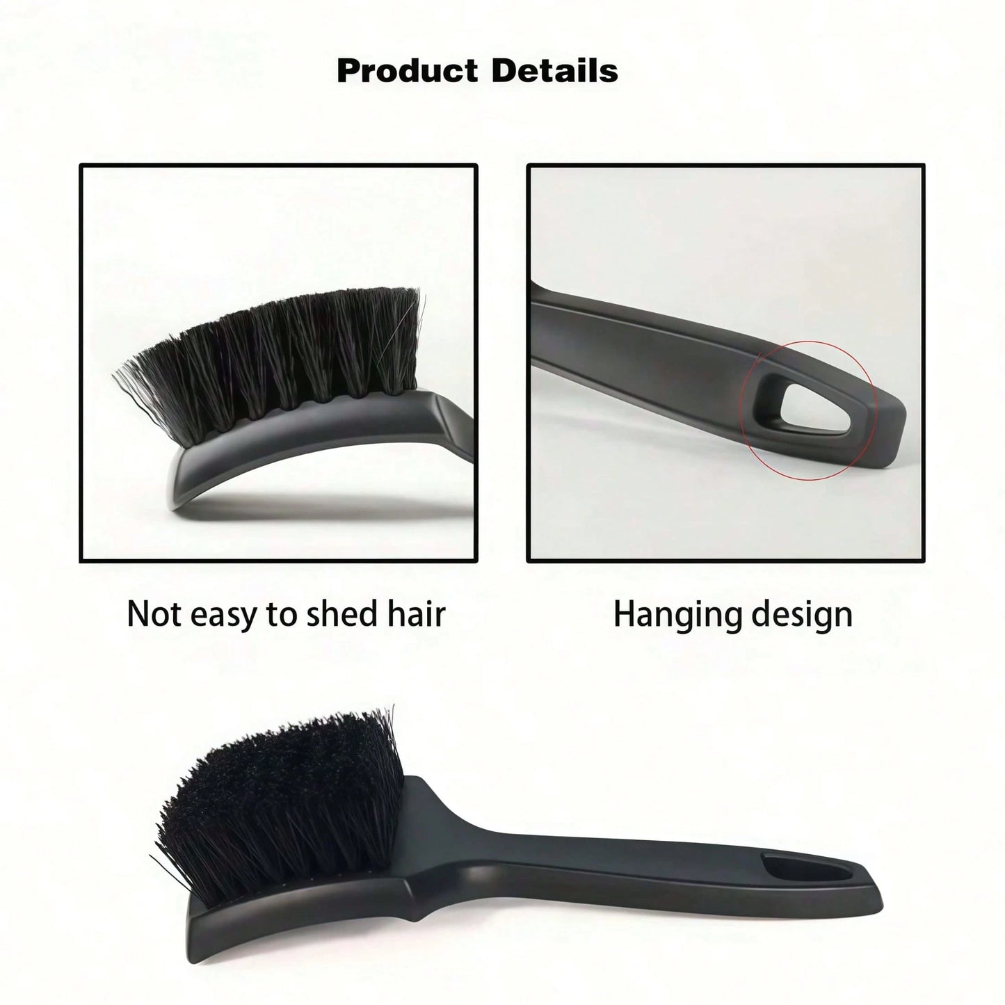 1PC Car Tire Rim Brush Wheel Hub Cleaning Brush Car Wheel Detail Cleaning Accessory Black White Tire Washing Tool, Car Supplies, Car Cleaning Supplies