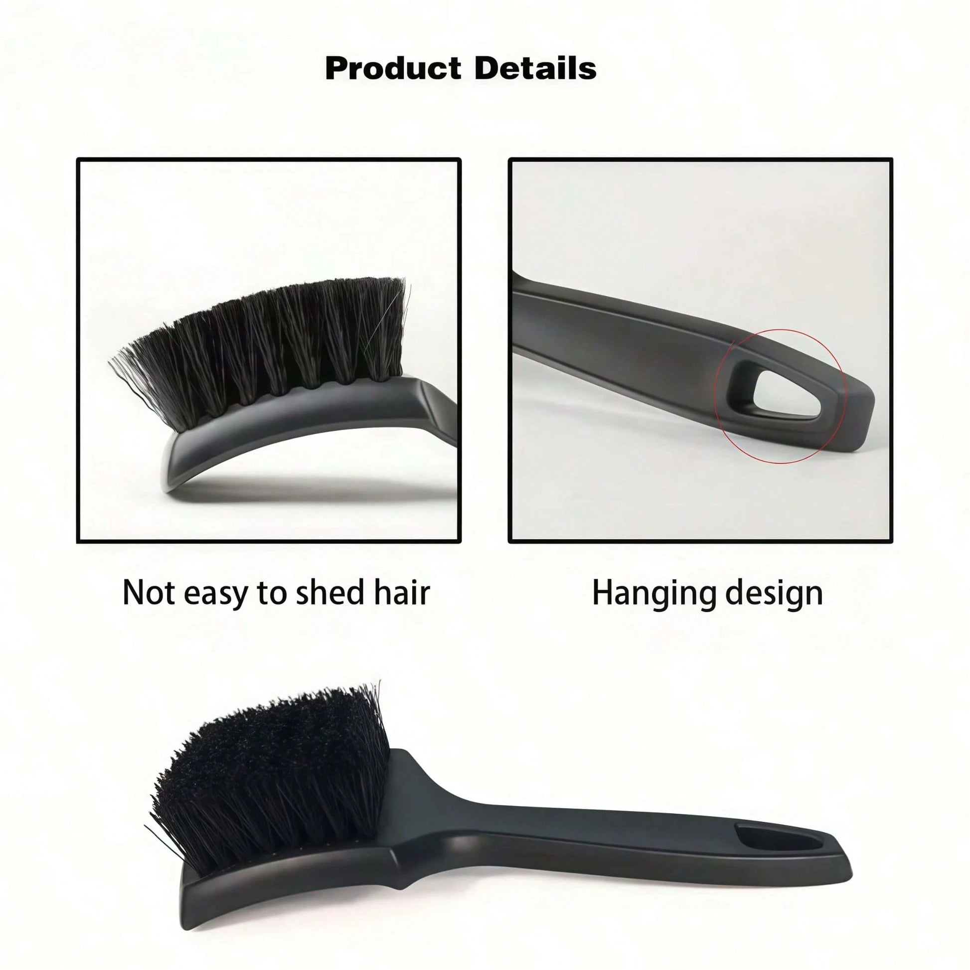 1PC Car Tire Rim Brush Wheel Hub Cleaning Brush Car Wheel Detail Cleaning Accessory Black White Tire Washing Tool, Car Supplies, Car Cleaning Supplies