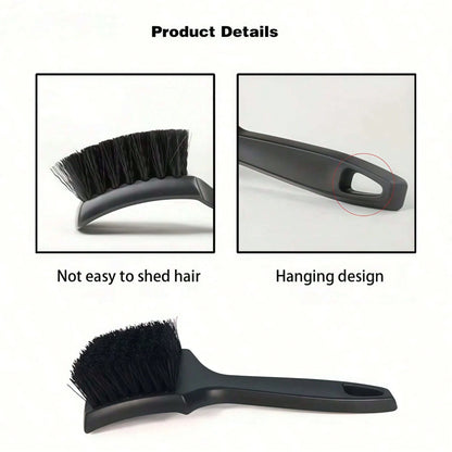 1PC Car Tire Rim Brush Wheel Hub Cleaning Brush Car Wheel Detail Cleaning Accessory Black White Tire Washing Tool, Car Supplies, Car Cleaning Supplies