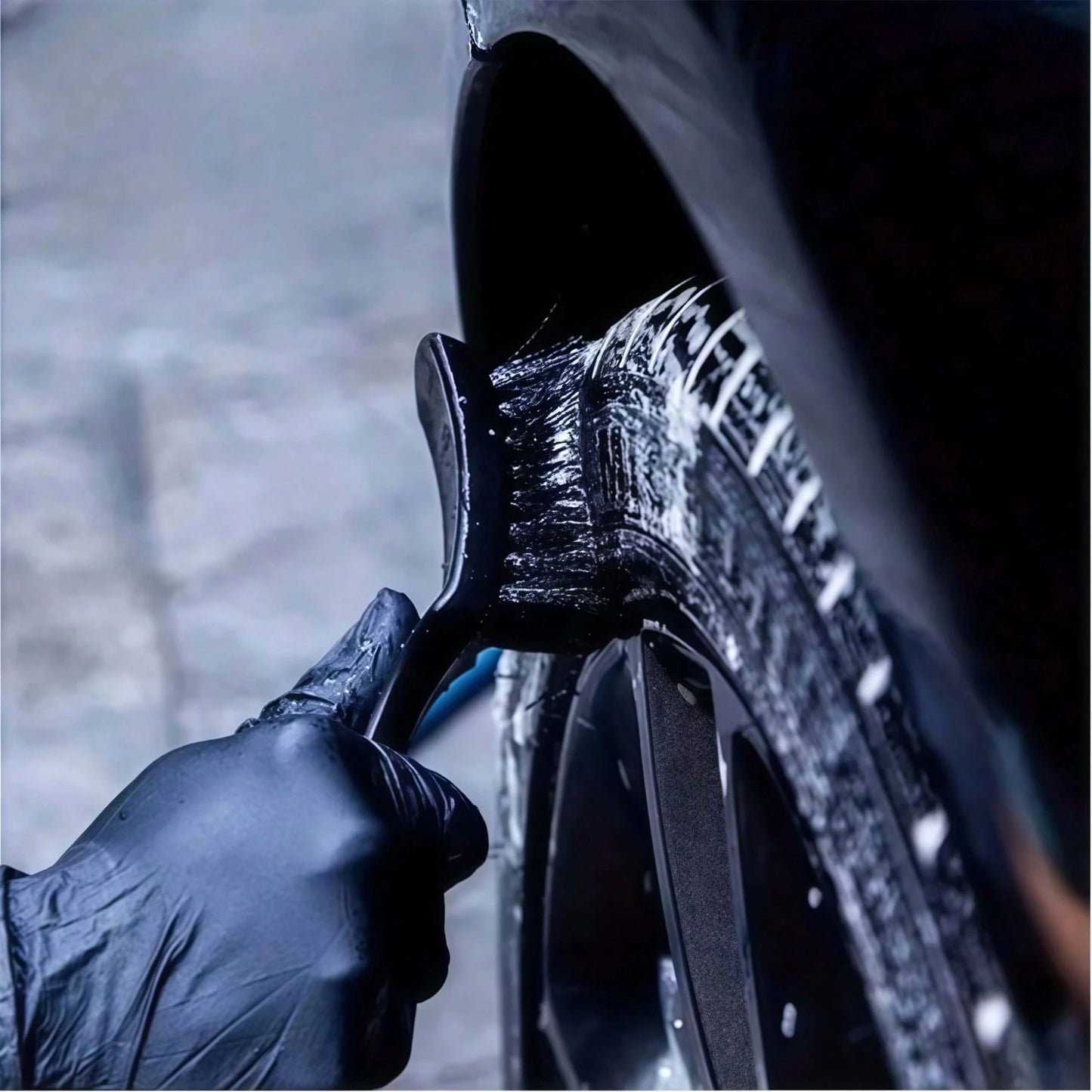 1PC Car Tire Rim Brush Wheel Hub Cleaning Brush Car Wheel Detail Cleaning Accessory Black White Tire Washing Tool, Car Supplies, Car Cleaning Supplies