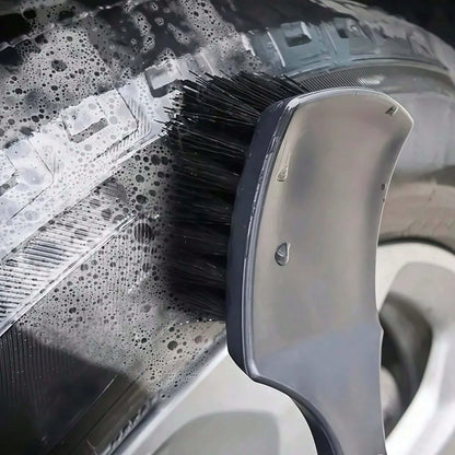 1PC Car Tire Rim Brush Wheel Hub Cleaning Brush Car Wheel Detail Cleaning Accessory Black White Tire Washing Tool, Car Supplies, Car Cleaning Supplies