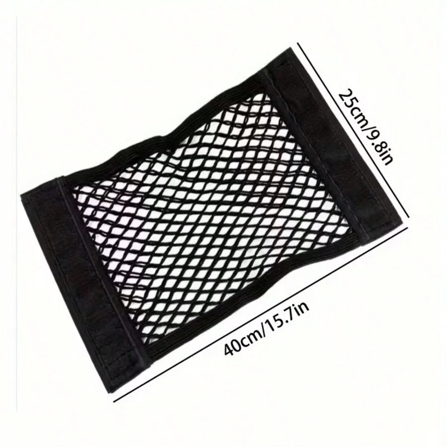 1pc Car Trunk Storage Net, Durable Elastic Mesh Storage Bag, Universal Cargo Net Can Be Hung On SUV Back Seat, Space-Saving Double Layer Pocket Design, Can Securely Hold Water Bottles, Tools, Fire Ext
