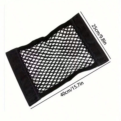1pc Car Trunk Storage Net, Durable Elastic Mesh Storage Bag, Universal Cargo Net Can Be Hung On SUV Back Seat, Space-Saving Double Layer Pocket Design, Can Securely Hold Water Bottles, Tools, Fire Ext