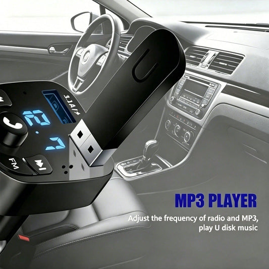 1pc Car Wireless 5.3 FM Transmitter, Hands-Free MP3 Player, Dual USB And PD Fast Charging Ports, Car Radio Adapter, Car Accessories