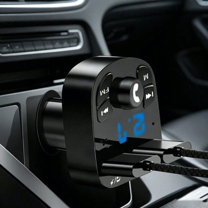1pc Car Wireless 5.3 FM Transmitter, Hands-Free MP3 Player, Dual USB And PD Fast Charging Ports, Car Radio Adapter, Car Accessories
