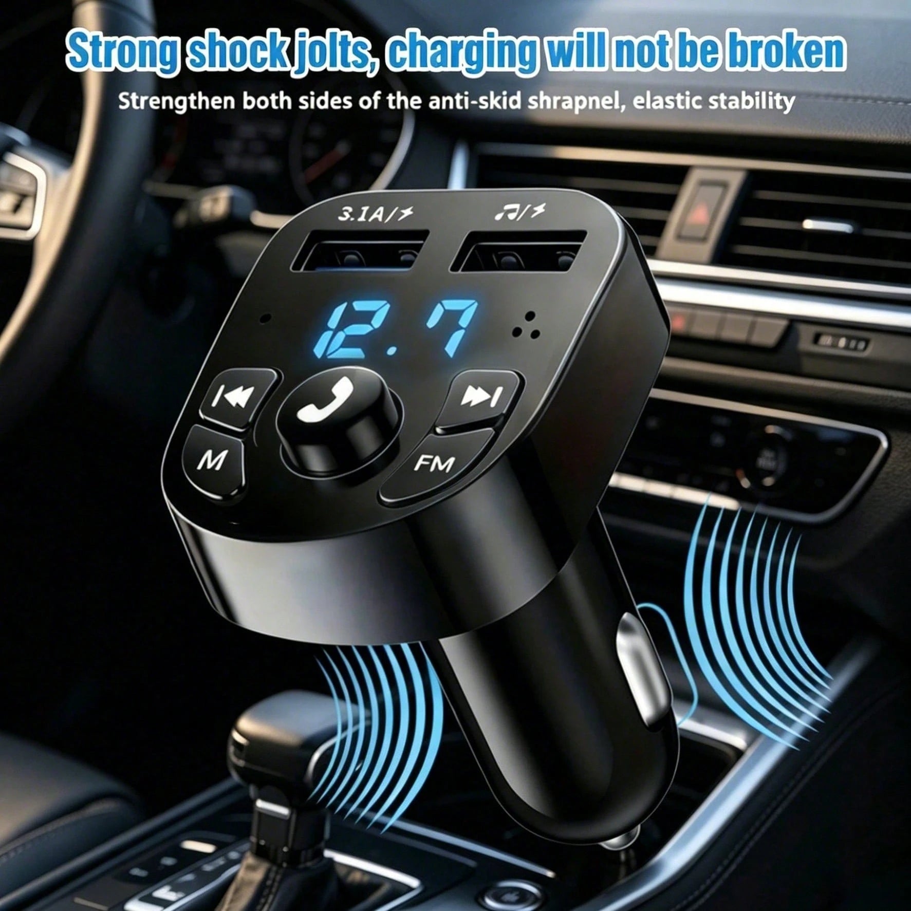 1pc Car Wireless 5.3 FM Transmitter, Hands-Free MP3 Player, Dual USB And PD Fast Charging Ports, Car Radio Adapter, Car Accessories