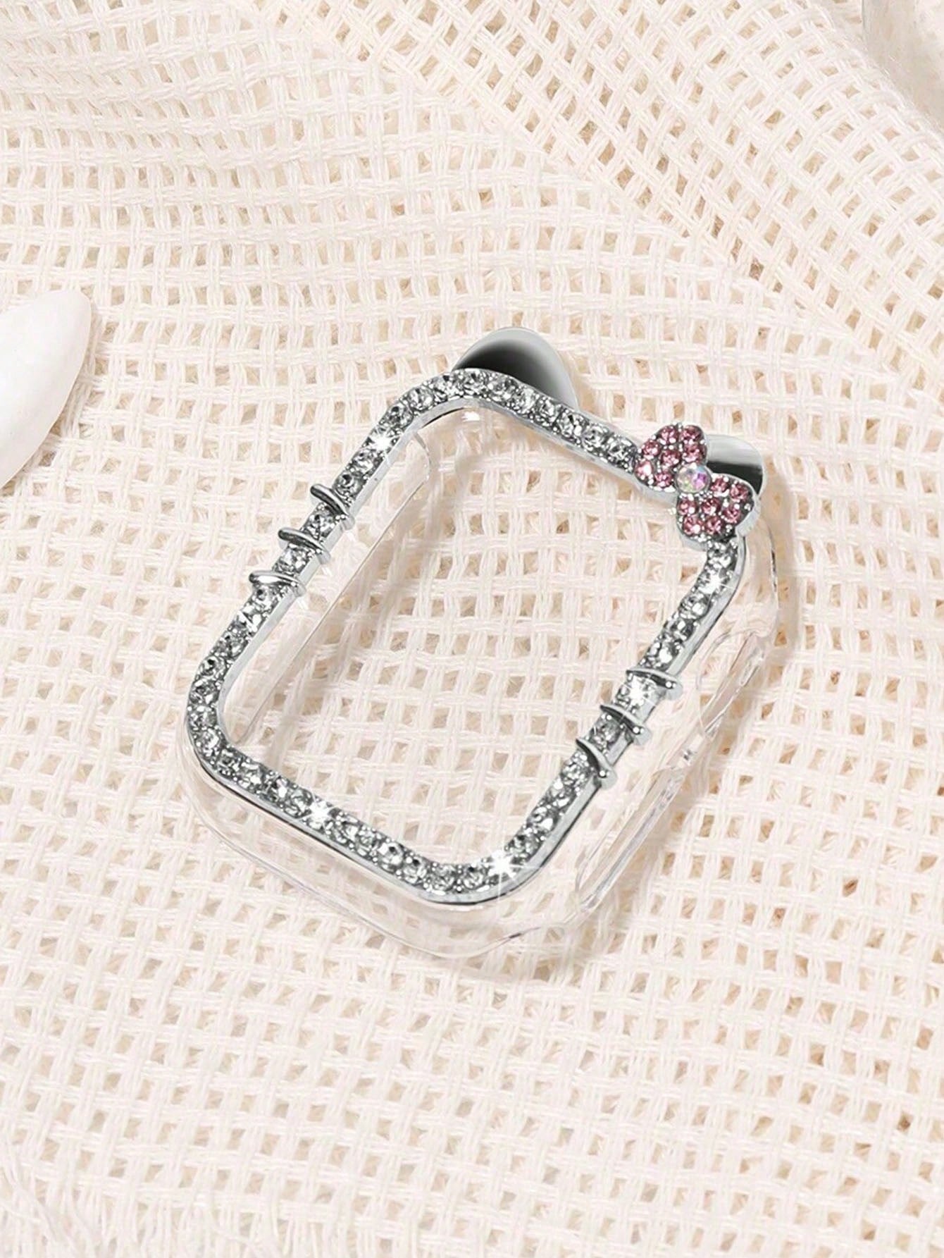 1pc Cartoon Cat Design Case With Sparkling Diamonds, Compatible With Apple Watch SE/8/7/6/5/4/3/2/1, 40/41/44/45mm, Shock-Proof/Shatter-Resistant, No Screen Protector, Sensitive Touch, No Delay, Women