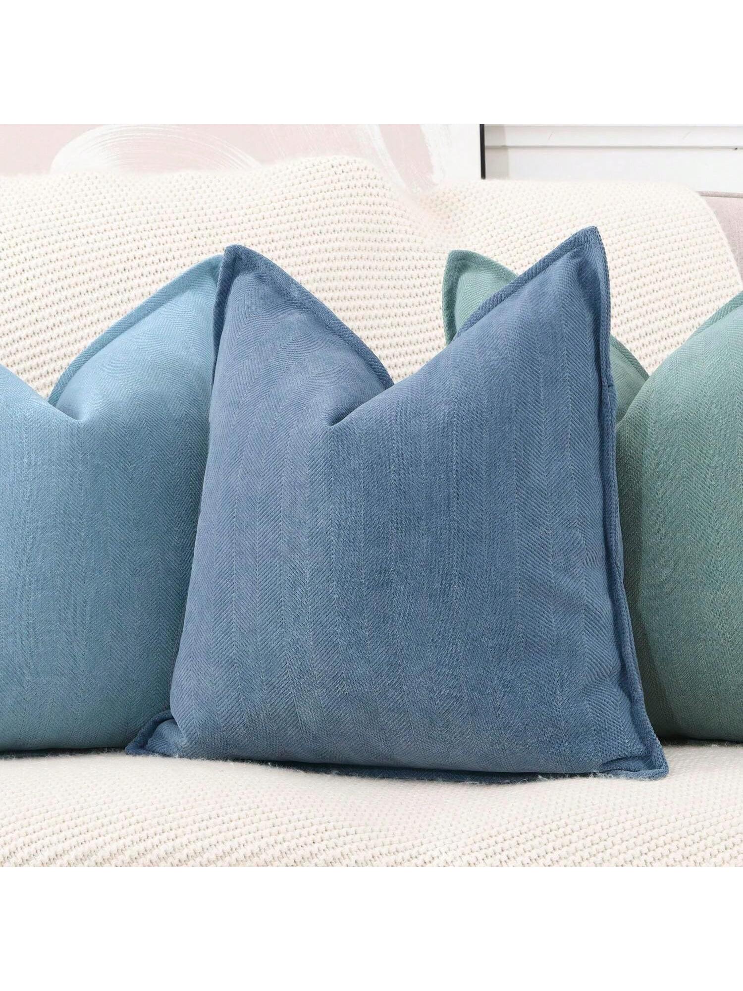 1pc Chenille Solid Color Farmhouse Throw Pillow Cover, Casual Daily Use