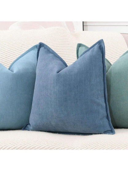 1pc Chenille Solid Color Farmhouse Throw Pillow Cover, Casual Daily Use