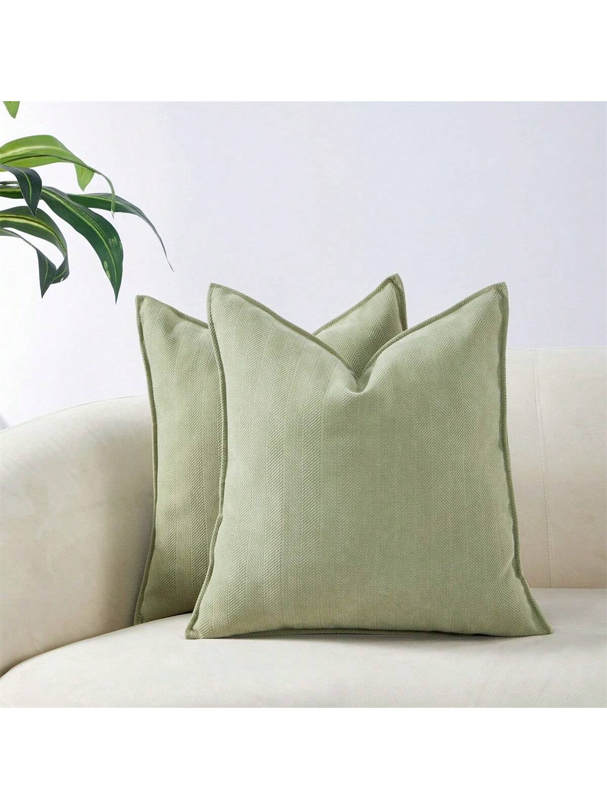 1pc Chenille Solid Color Farmhouse Throw Pillow Cover, Casual Daily Use