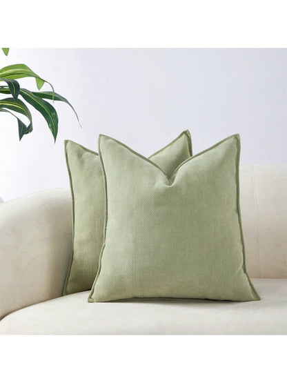 1pc Chenille Solid Color Farmhouse Throw Pillow Cover, Casual Daily Use
