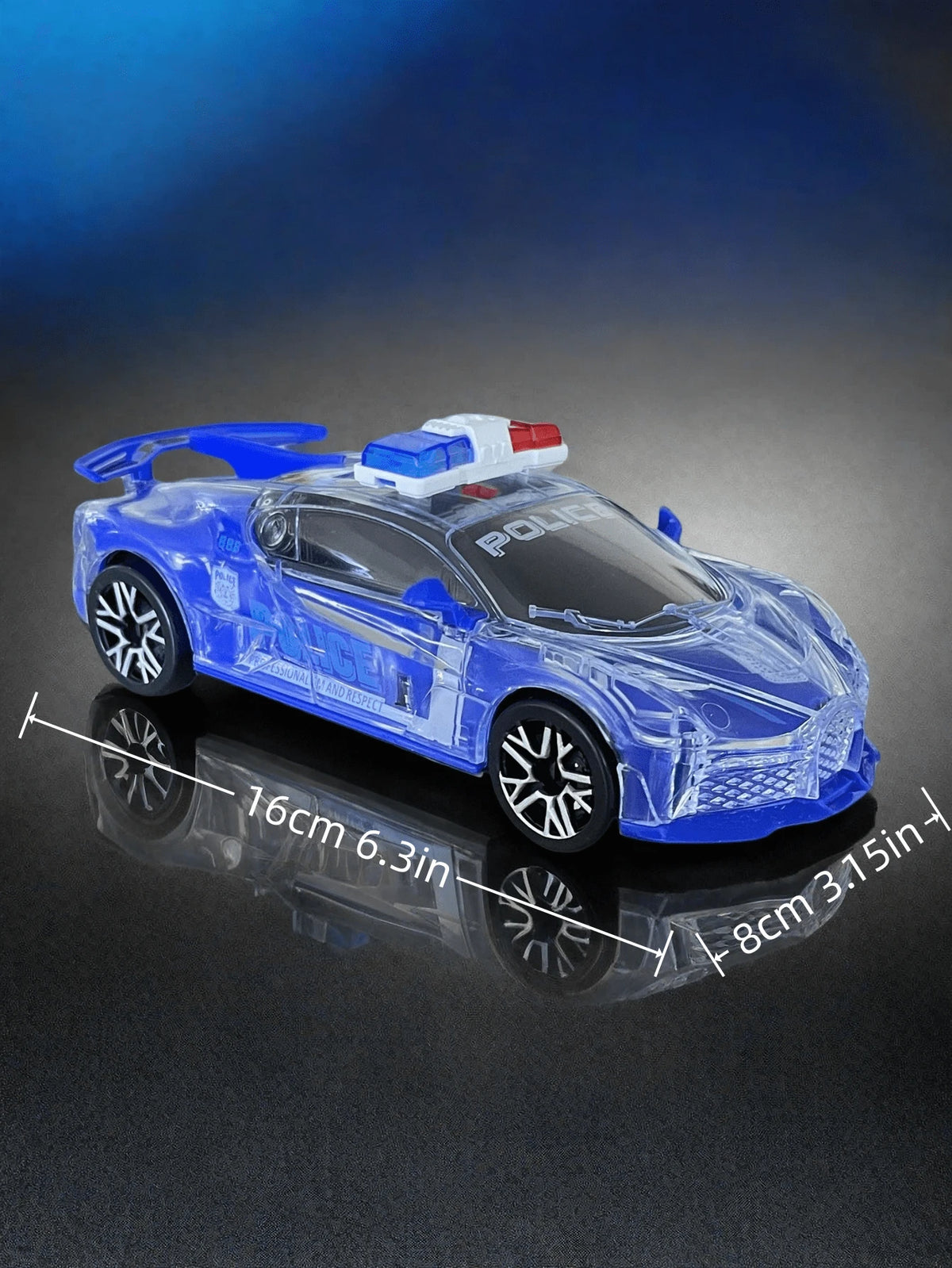1pc Children's Electric Light & Sound Car Toy, Rotatable Battery Powered Toy Vehicle, Suitable For Boys & Girls, Birthday Gift, Blue/Black/White