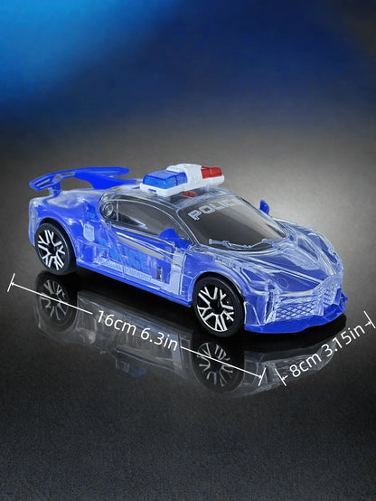 1pc Children's Electric Light & Sound Car Toy, Rotatable Battery Powered Toy Vehicle, Suitable For Boys & Girls, Birthday Gift, Blue/Black/White